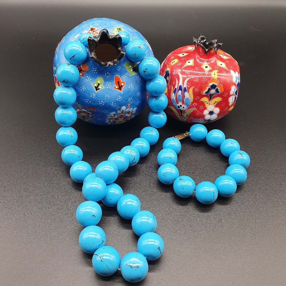 💜 Vintage Turquoise Necklace & Bracelet Set